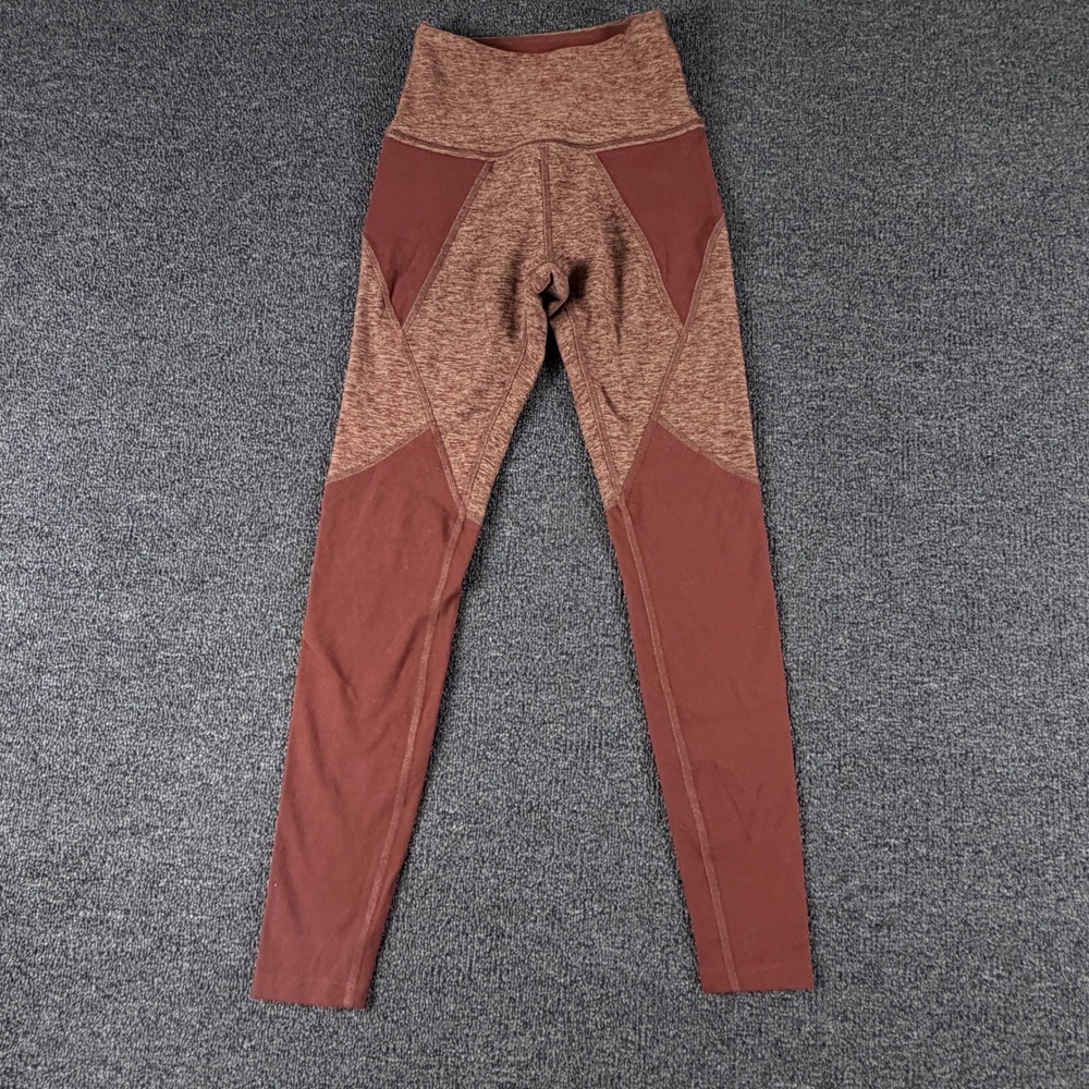 Beyond Yoga Leggings Womens XS Colorblock Space Dye Burgundy EUC